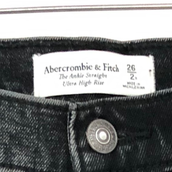 A&F 26/2r Ankle Straight Ultra High Rise Jeans gray Black Abercrombie Fitch 0629 - Picture 4 of 10